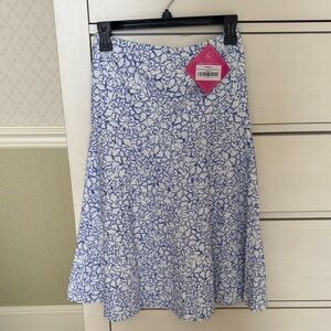 Blue and White Floral Women's Halter Dress